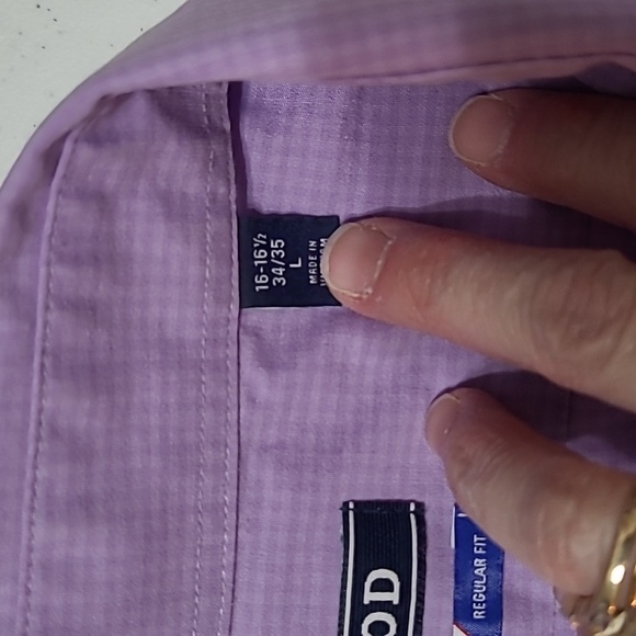 💥3for$12💥 Izod checkered button-up dress shirt size Large. Neck size 16-16.5 - Picture 4 of 6